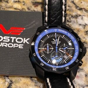 Rare NOS Vostok Europe N1 Rocket Quartz Chronograph Watch.